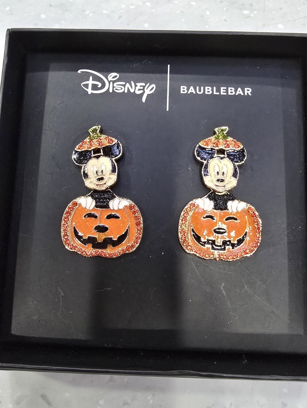 BaubleBar x Disney Mickey Mouse Pumpkin Drop Earrings in Orange and Black